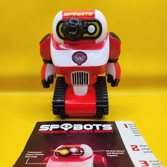 Spybots Other - SPYBOTS Cybernetic Security Robots T.R.I.P. LED Tripwire Alarm Robot - Red